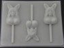 176x Bunny Women Chocolate or Hard Candy Lollipop Mold